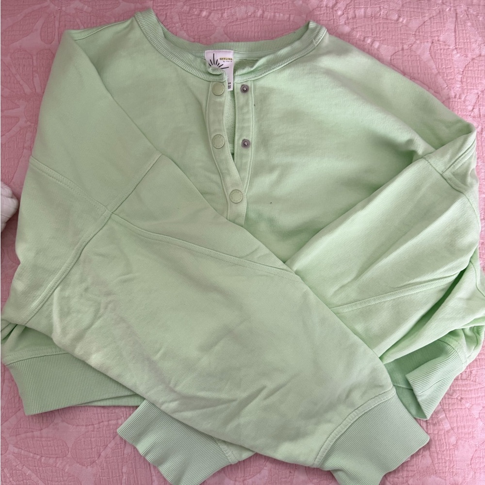 Light Green Henley Sweatshirt
